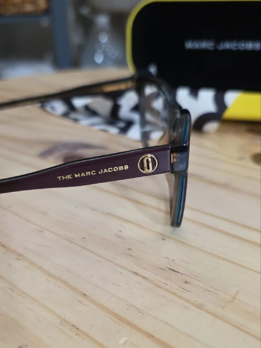 Marc Jacobs Women's Glasses in Plum Frame with Yellow Case